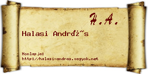 Halasi András névjegykártya
