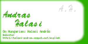 andras halasi business card